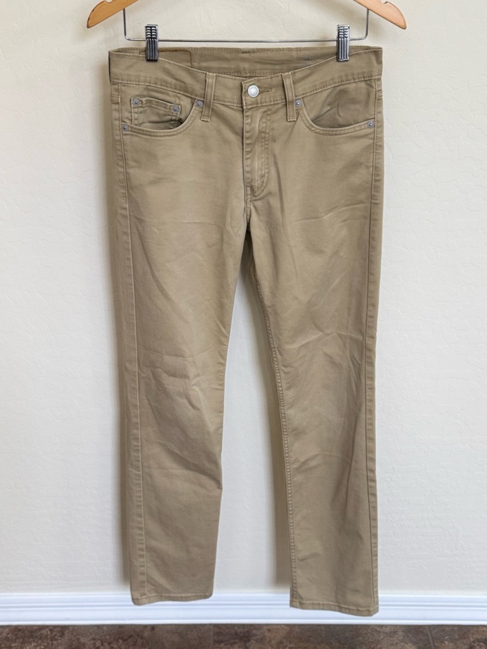 Levi's 511 Slim Fit Jeans Men's W29 L32 Beige Khaki Tan Chino Denim